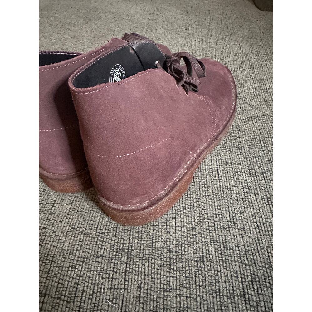 Clarks Originals Desert Boots in Burgundy Suede Chukka Boots Mens 12 - Picture 8 of 9